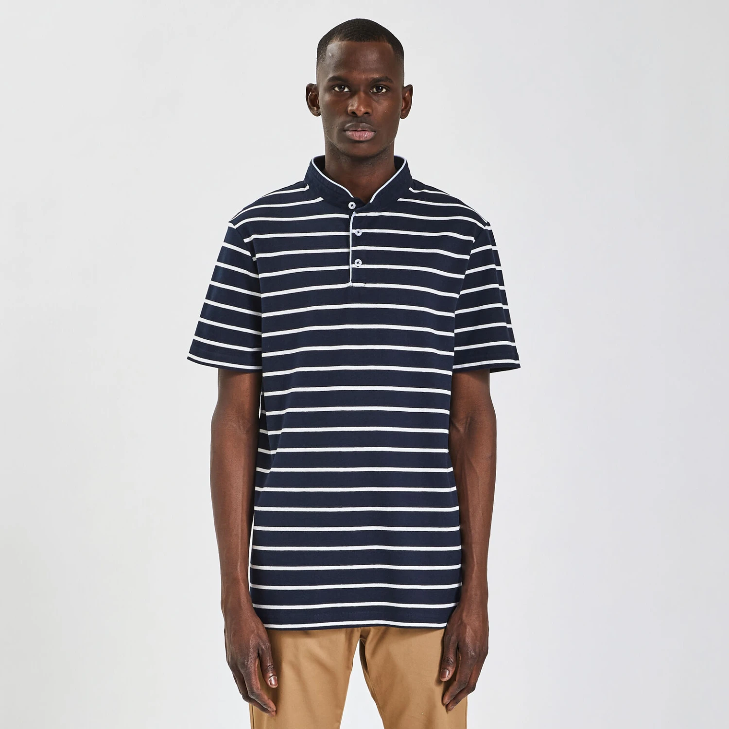 Polo Manches Courtes Marinière Col Mao 5 Polo Manches Courtes Marinière Col Mao – Image 5