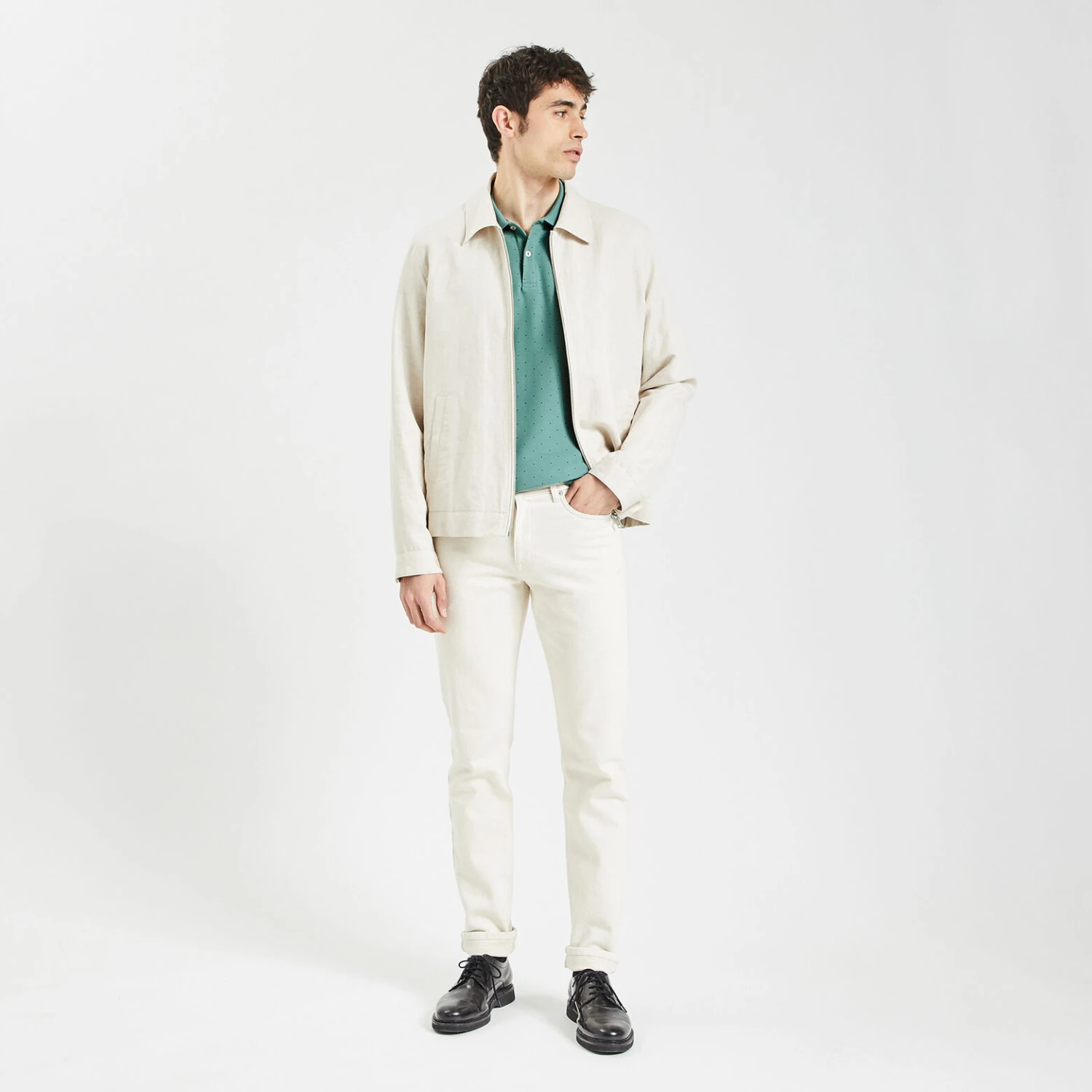 Polo Manches Courtes Piqué à Pois 4 Polo Manches Courtes Piqué à Pois – Image 4