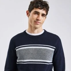 Pull Col Rond Colorblock