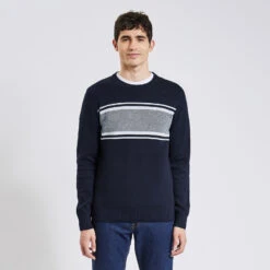 Pull Col Rond Colorblock -Magasin De Vêtements De Mode 1003354 11873 V2