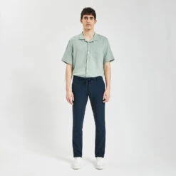 Pantalon Taille élastiquée En Coton Lin -Magasin De Vêtements De Mode 1003406 11822 V2