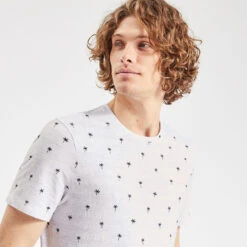 Tee Shirt Matière Fantaisie Et Imprimé All Over -Magasin De Vêtements De Mode 1003510 10002 V4