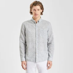 Chemise Regular Imprimé Fleur Coton Lin -Magasin De Vêtements De Mode 1003544 10009 V2