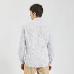 Chemise Slim Imprimé Géométrique Coton Dobby -Magasin De Vêtements De Mode 1003593 10000 V3