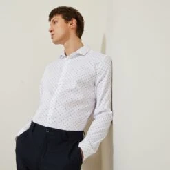 Chemise Regular Sans Repassage Coton Jacquard
