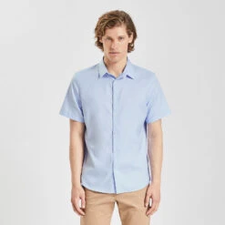 Chemisette Regular Sans Repassage Unie Coton -Magasin De Vêtements De Mode 1003609 11000 V2