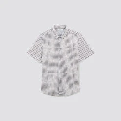 Chemisette Slim Imprimé Géométrique Coton Biologiq -Magasin De Vêtements De Mode 1003610 10000 V11