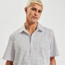 Chemisette Slim Imprimé Géométrique Coton Biologiq -Magasin De Vêtements De Mode 1003610 10000 V4