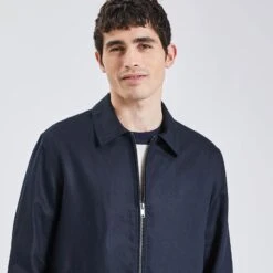 Blouson Col Chemise En Coton Lin -Magasin De Vêtements De Mode 1003614 11893 V4