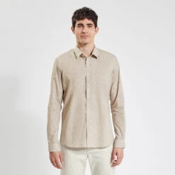 Chemise Slim Imprimé Feuille Coton -Magasin De Vêtements De Mode 1003621 10500 V2