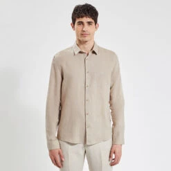 Chemise Regular Unie Lin Premium -Magasin De Vêtements De Mode 1003718 10400 V2