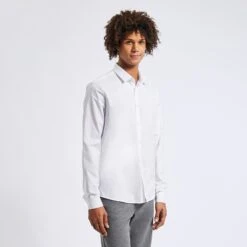 Chemise Slim Unie Coton Texturé