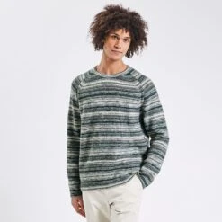 Pull Col Rond à Motif Jacquard