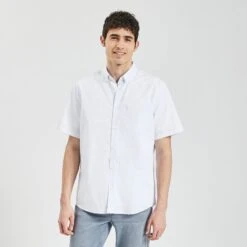 Chemisette Regular Micro Points Coton Dobby