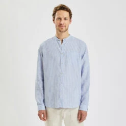 Chemise Regular Col Mao Rayures Lin -Magasin De Vêtements De Mode 1003792 19000 V2