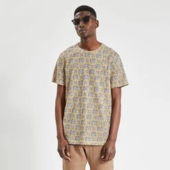 Tee Shirt En Coton Lin Imprimé