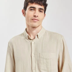 Chemise Regular Unie Gaze De Coton Biologique -Magasin De Vêtements De Mode 1004011 10110 V4