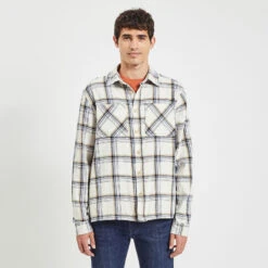 Chemise Regular Carreaux Coton Recyclé Flammé -Magasin De Vêtements De Mode 1004075 10100 V2