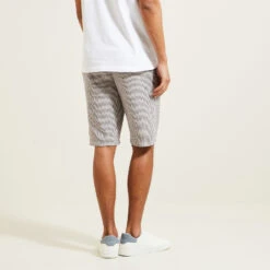 Bermuda En Lin Et Coton Rayé -Magasin De Vêtements De Mode 1004118 11289 V3
