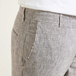 Bermuda En Lin Et Coton Rayé -Magasin De Vêtements De Mode 1004118 11289 V4