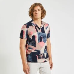 Polo Manches Courtes Imprimé Col Requin