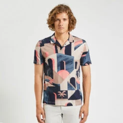 Polo Manches Courtes Imprimé Col Requin -Magasin De Vêtements De Mode 1004128 11299 V2