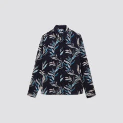 Chemise Slim Imprimé Feuilles Viscose -Magasin De Vêtements De Mode 1004168 11214 V11