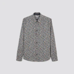 Chemise Slim Imprimé Fleur Coton Biologique -Magasin De Vêtements De Mode 1004257 12527 V11