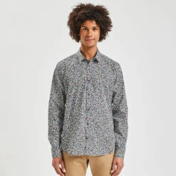 Chemise Slim Imprimé Fleur Coton Biologique -Magasin De Vêtements De Mode 1004257 12527 V2