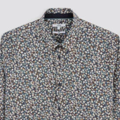 Chemise Slim Imprimé Fleur Coton Biologique -Magasin De Vêtements De Mode 1004257 12527 V8