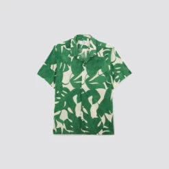 Chemisette Hawaïenne Regular Feuilles Coton Biolog -Magasin De Vêtements De Mode 1004456 16600 V11