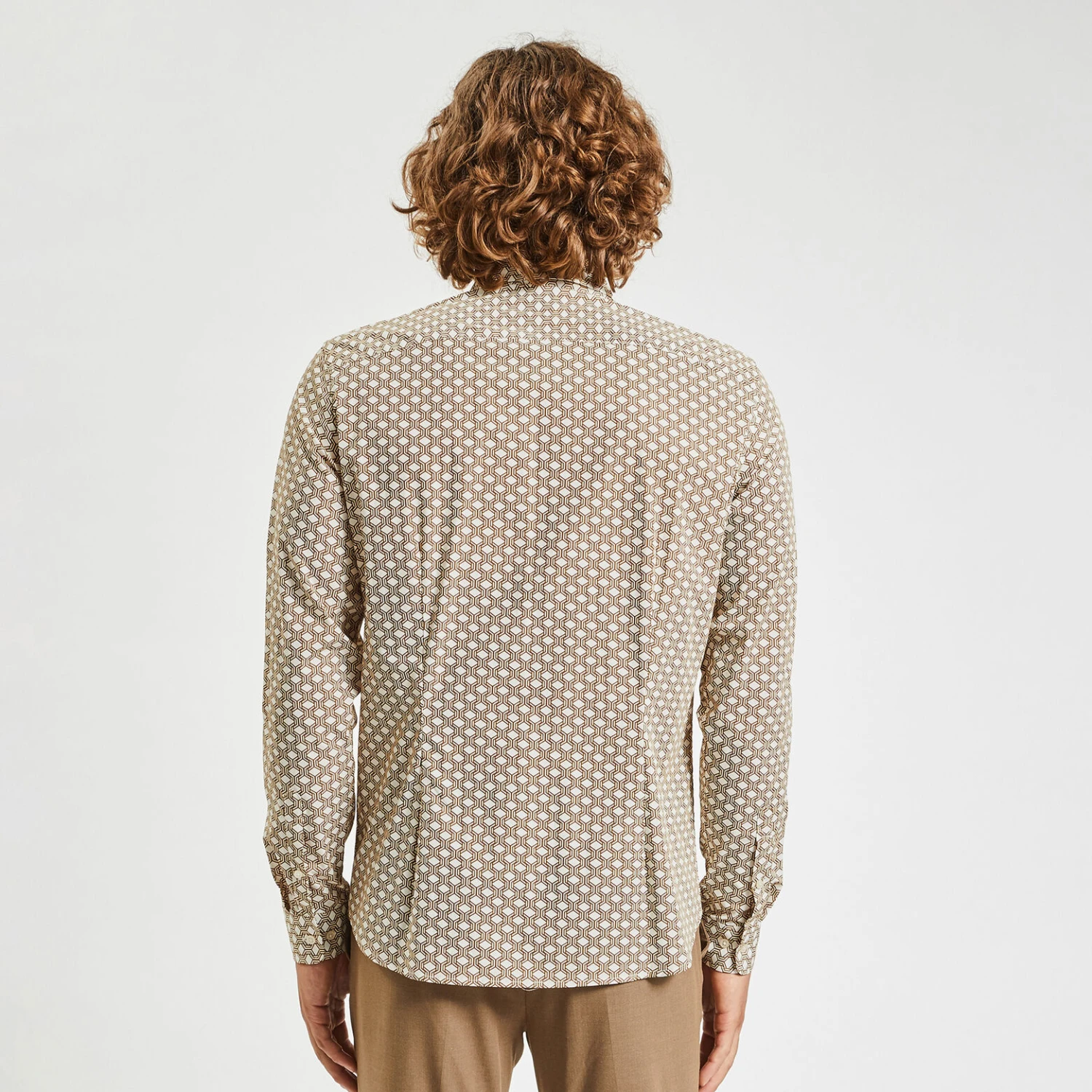 Chemise Slim Imprimé Géométrique Coton Biologique 5 Chemise Slim Imprimé Géométrique Coton Biologique – Image 5