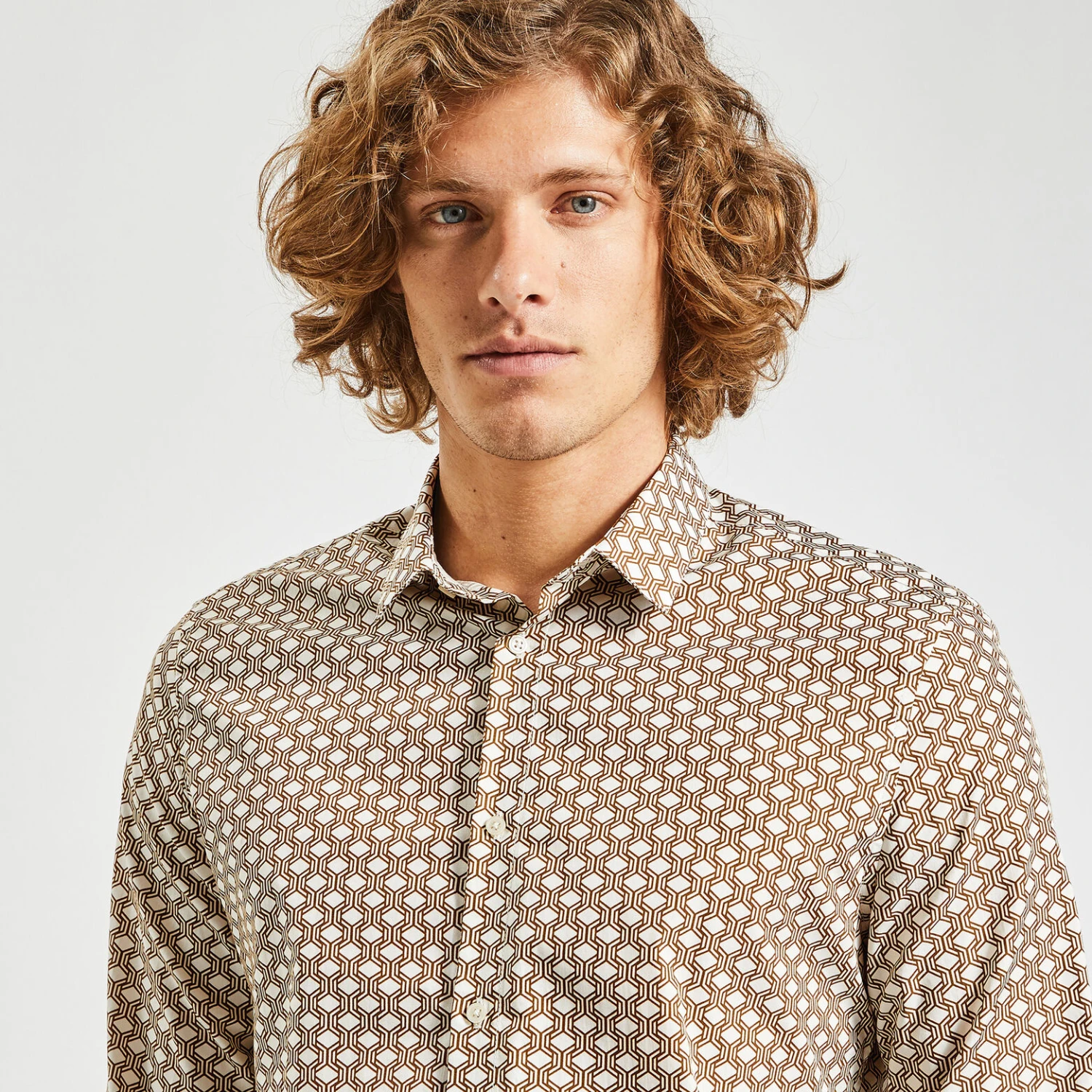 Chemise Slim Imprimé Géométrique Coton Biologique 3 Chemise Slim Imprimé Géométrique Coton Biologique – Image 3