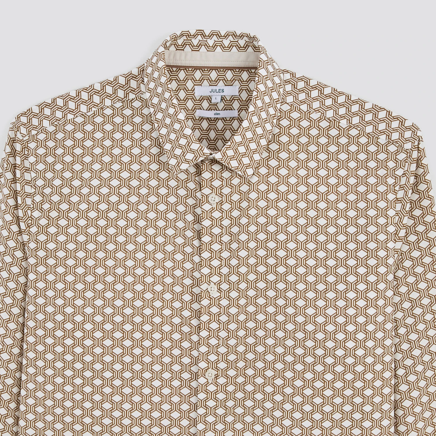 Chemise Slim Imprimé Géométrique Coton Biologique 7 Chemise Slim Imprimé Géométrique Coton Biologique – Image 7