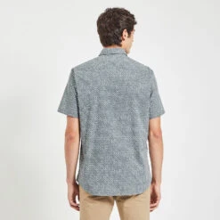 Chemisette Slim Imprimé Géométrique Coton Stretch -Magasin De Vêtements De Mode 1004547 16052 V3