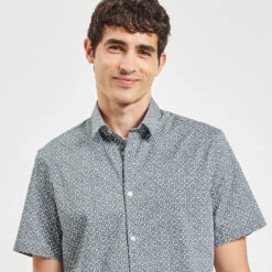 Chemisette Slim Imprimé Géométrique Coton Stretch -Magasin De Vêtements De Mode 1004547 16052 V4