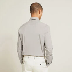 Chemise Slim Unie Coton Biologique Stretch -Magasin De Vêtements De Mode 726637 10101 V3