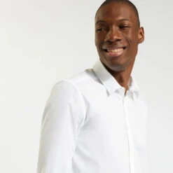 Chemise Slim Unie Coton Biologique Stretch -Magasin De Vêtements De Mode 726637 9010 V4