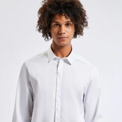 Chemise Slim Unie Coton Satin -Magasin De Vêtements De Mode 727371 9010 V4