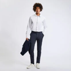 Chemise Slim Unie Coton Satin -Magasin De Vêtements De Mode 727371 9010 V6