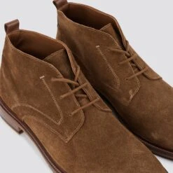 Boots Montantes En Croûte De Cuir à Lacets -Magasin De Vêtements De Mode 727927 7400 V3